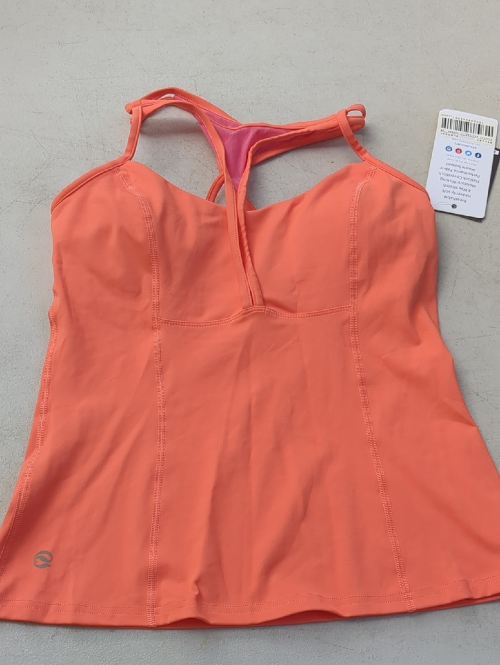 Women’s Coral Support Tank with Racerback and Shelf Bra